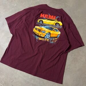 Vintage Dodge Hemi Charger TShirt Men XXL Maroon Y2K 2005 Graphic Tee Streetwear